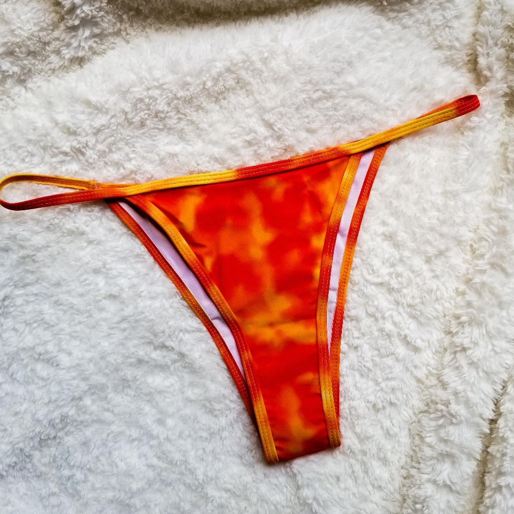 Shein Orange Tie Dye Bikini Bottom